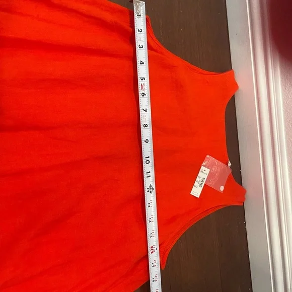 nwt madewell mini shift Sleeveless Red Dress linen bright flame small - Picture 12 of 13